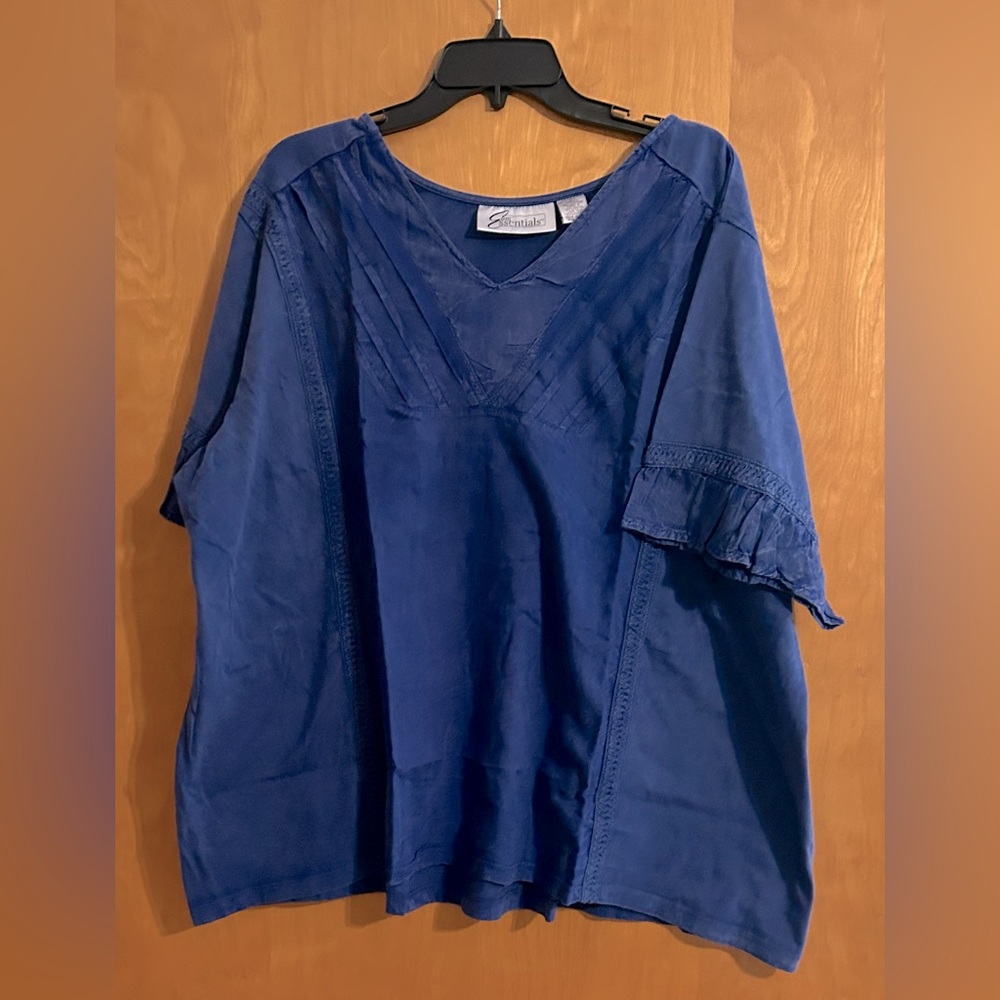 NWT 3XL 100% Indian cotton boho blouse with lace trim flutter sleeve.